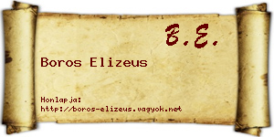 Boros Elizeus névjegykártya